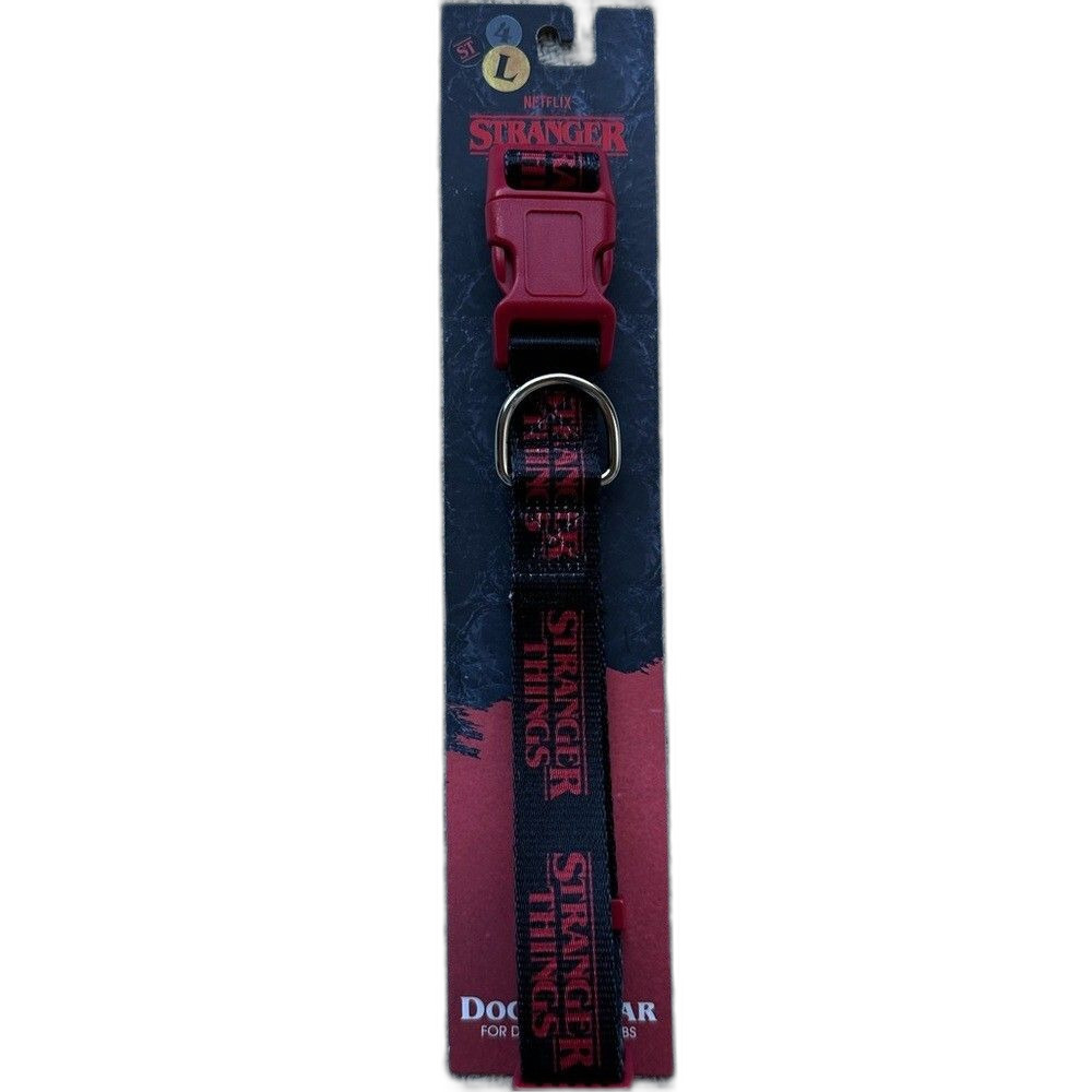 STRANGER THINGS Dog Collar Size Large NWT Gift Black Puppy Netflix Adjustable